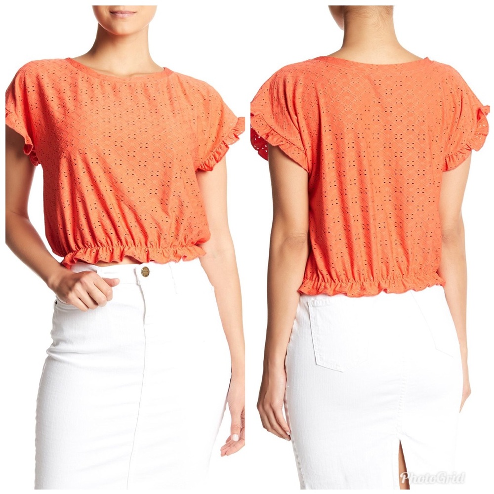 NEW Hiatus Eyelet Embroidered Dolman Top Medium